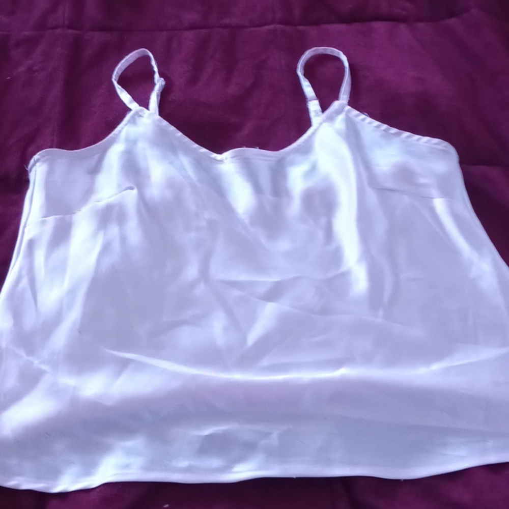Pink satin spaghetti strap